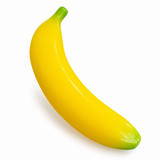 Banana Squishy jaune sur fond blanc