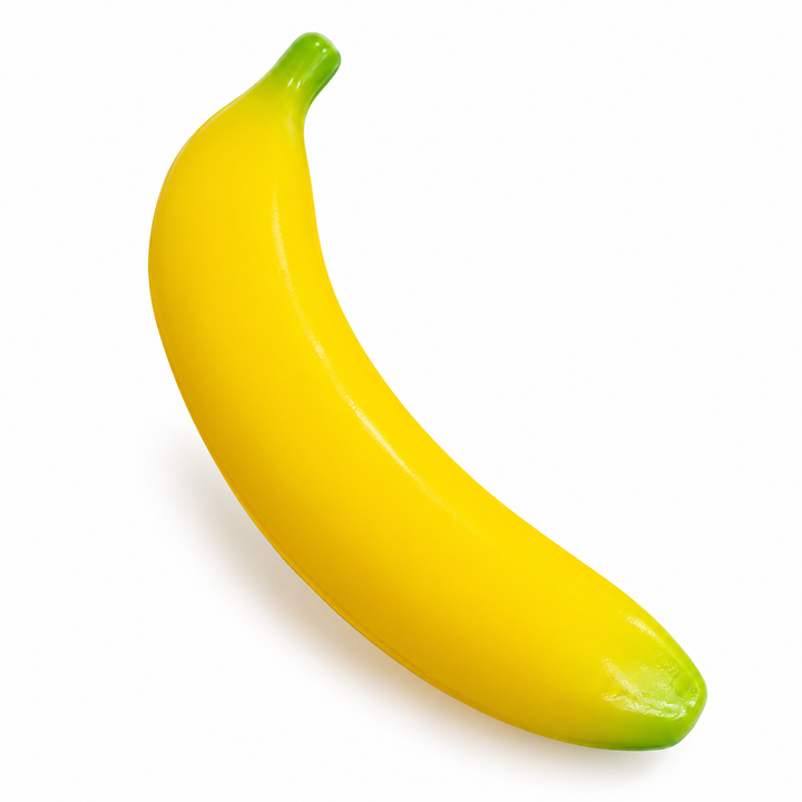 Banana Squishy jaune sur fond blanc
