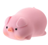 Pink pig squishy on a white background